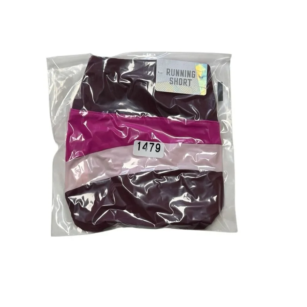 Justice Color Block Running Shorts Size 8 Pink BURGUNDY NEW